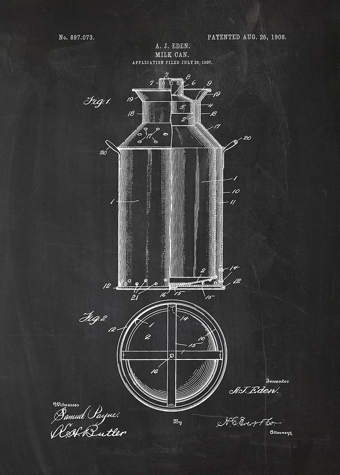 1907 Milk Can-Patent