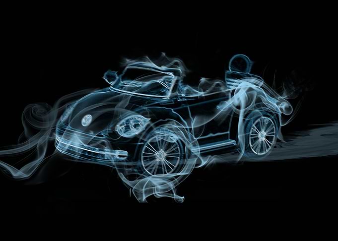 cabriolet blue smoke