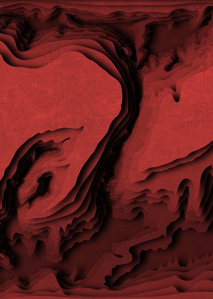 Red Landscape top view