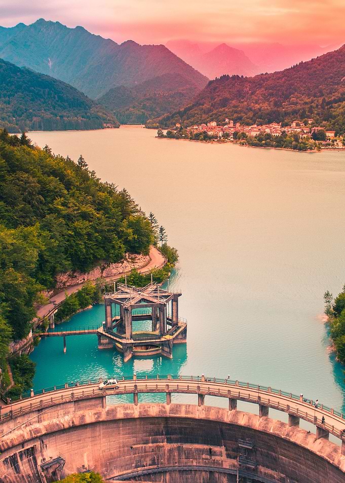 Sunset over the lake