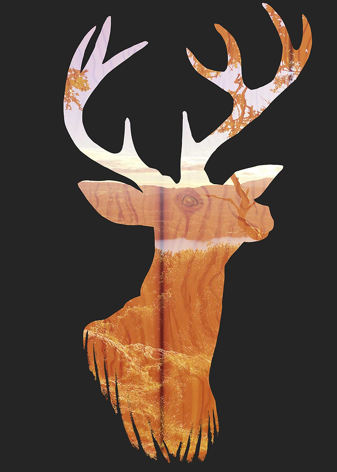 Wooden Deer - Landscape