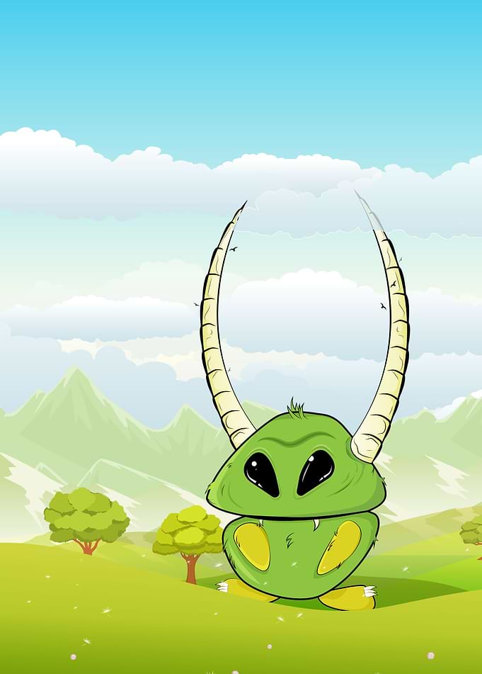 Cute green Monster for kid