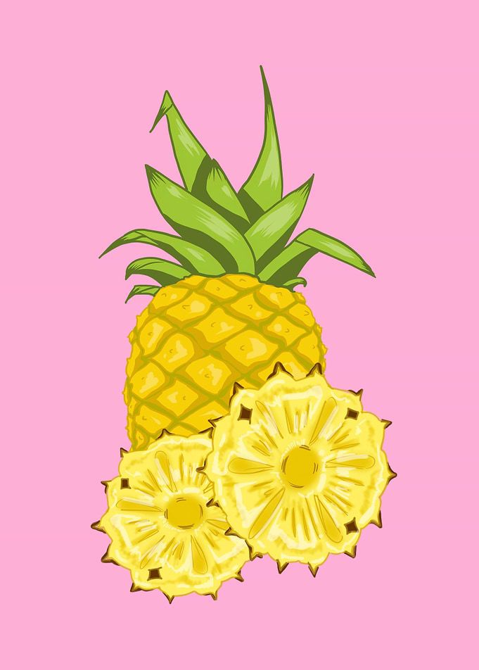 Sliced pineapple