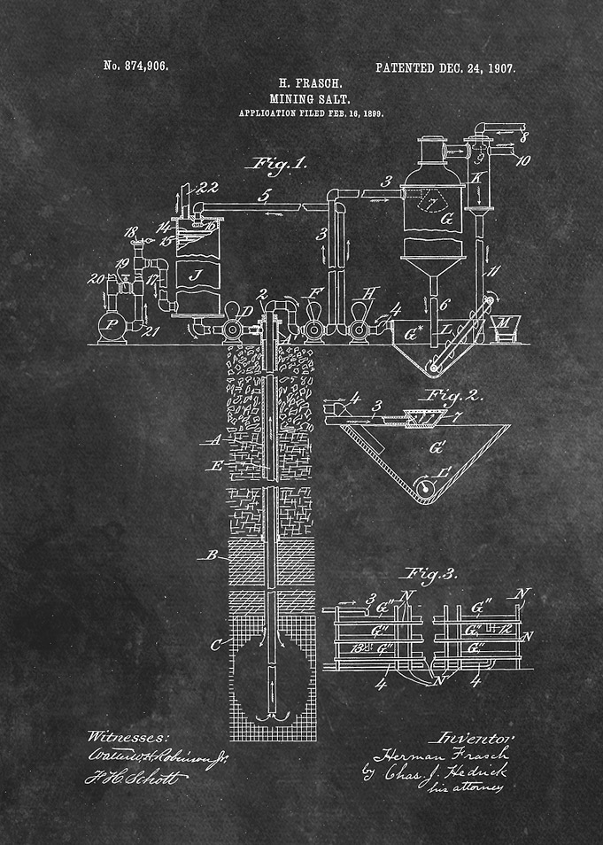 patent Frasch Mining salt