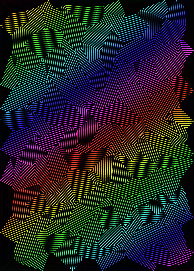 Rainbow on Black Line