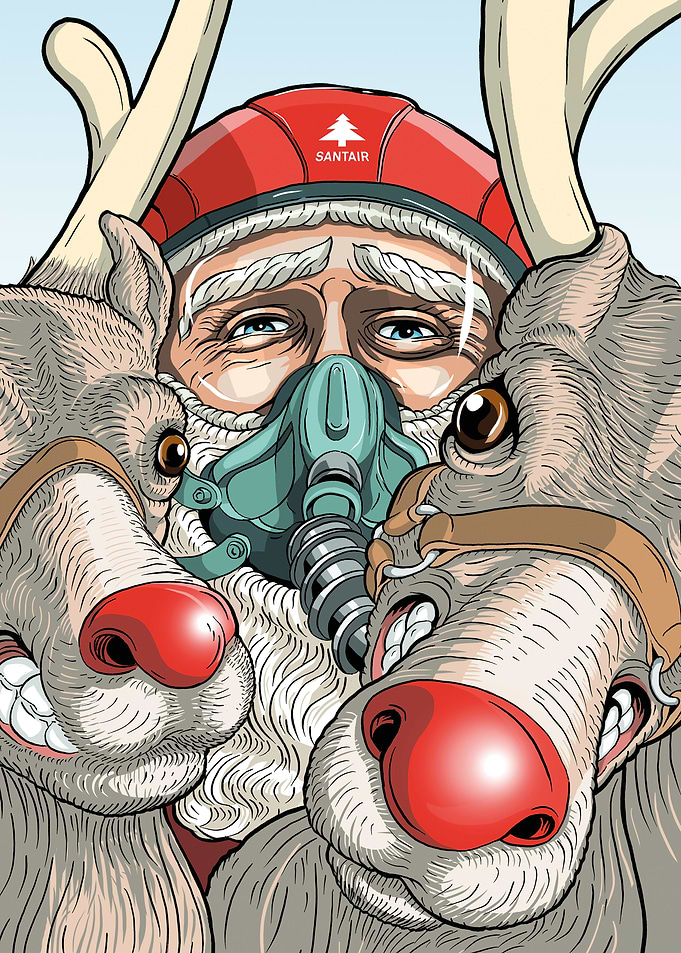 Santa Claus combat pilot