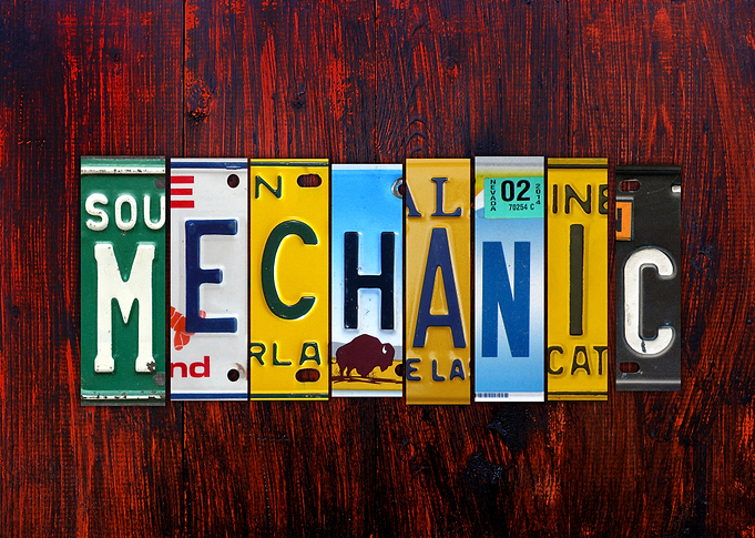 Mechanic Lettering Sign