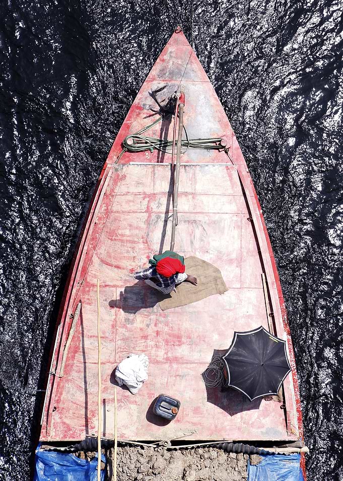 A long journey by boat