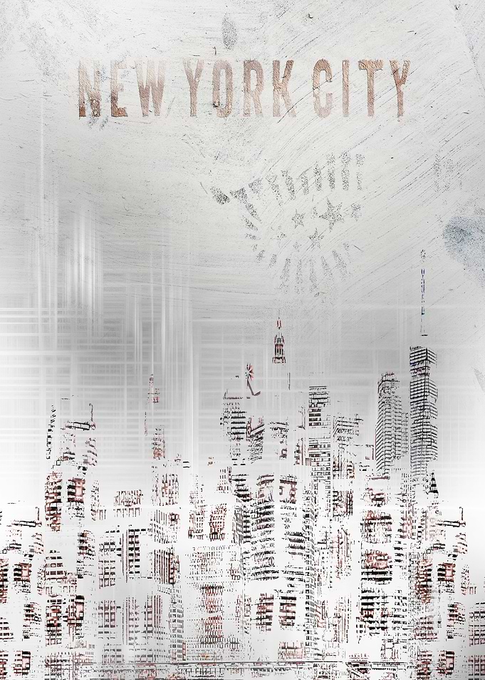 Vintage Art NYC Skylines