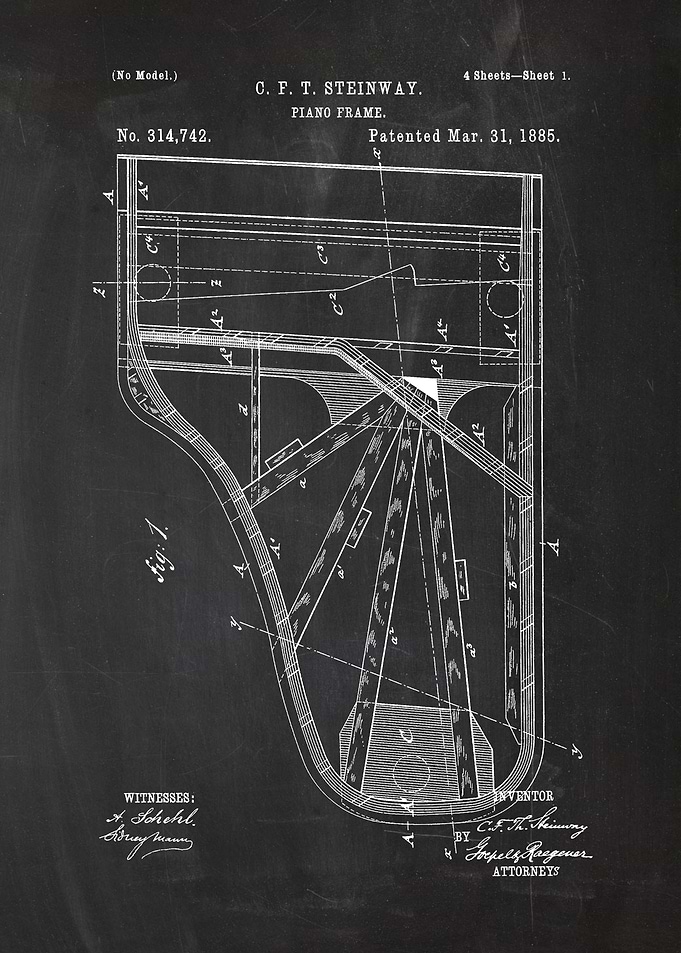 1885 Piano Frame - Patent