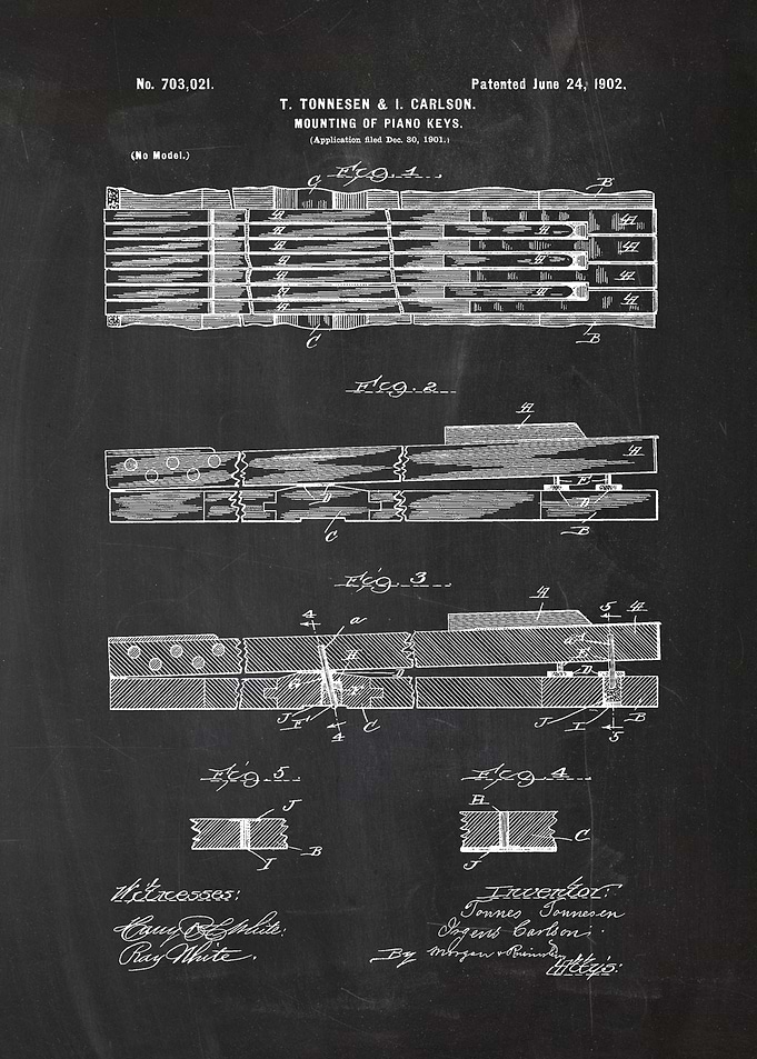 1901 Mounting of Piano Key