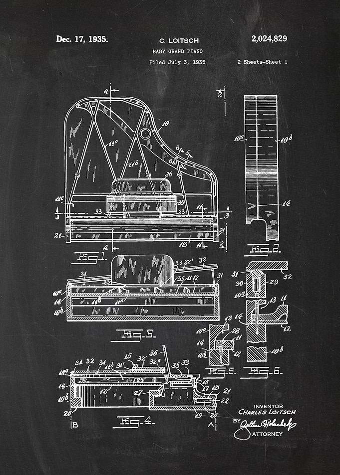 1935 Baby Grand Piano #1