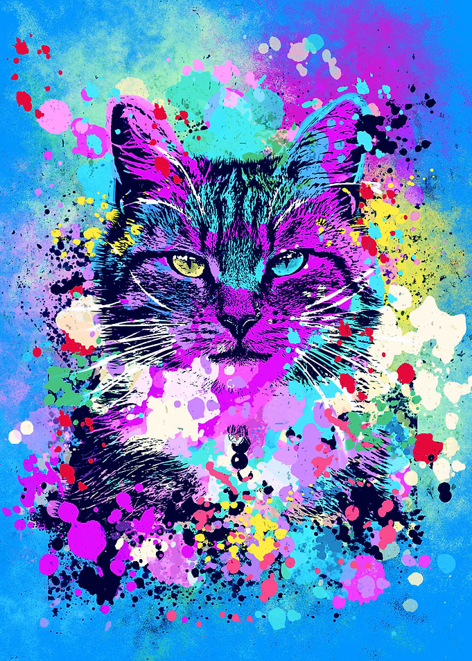 Cute Cat Splash painting