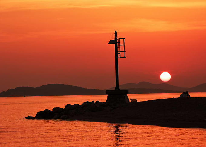 sunset in the east