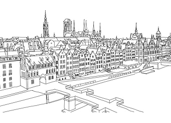 Gdansk city landscape.