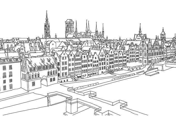 Gdansk city landscape.