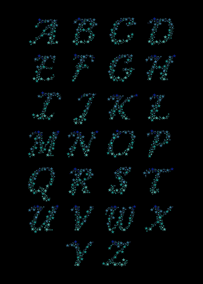 Alphabet - Blue Stars