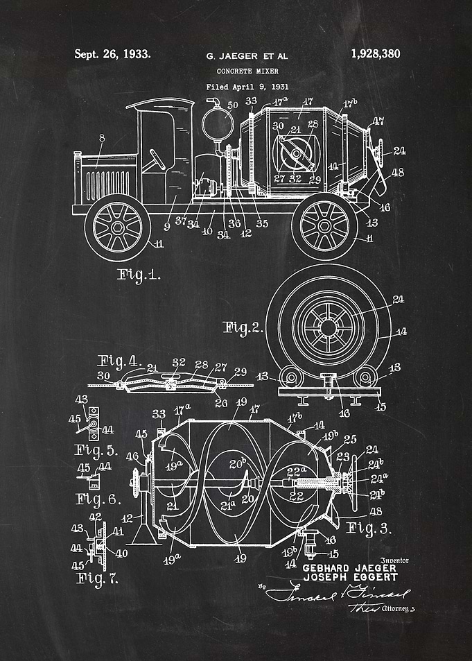 1931 Concrete Mixer-Patent