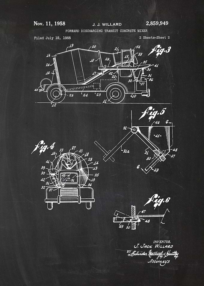 1955 Concrete Mixer-Patent