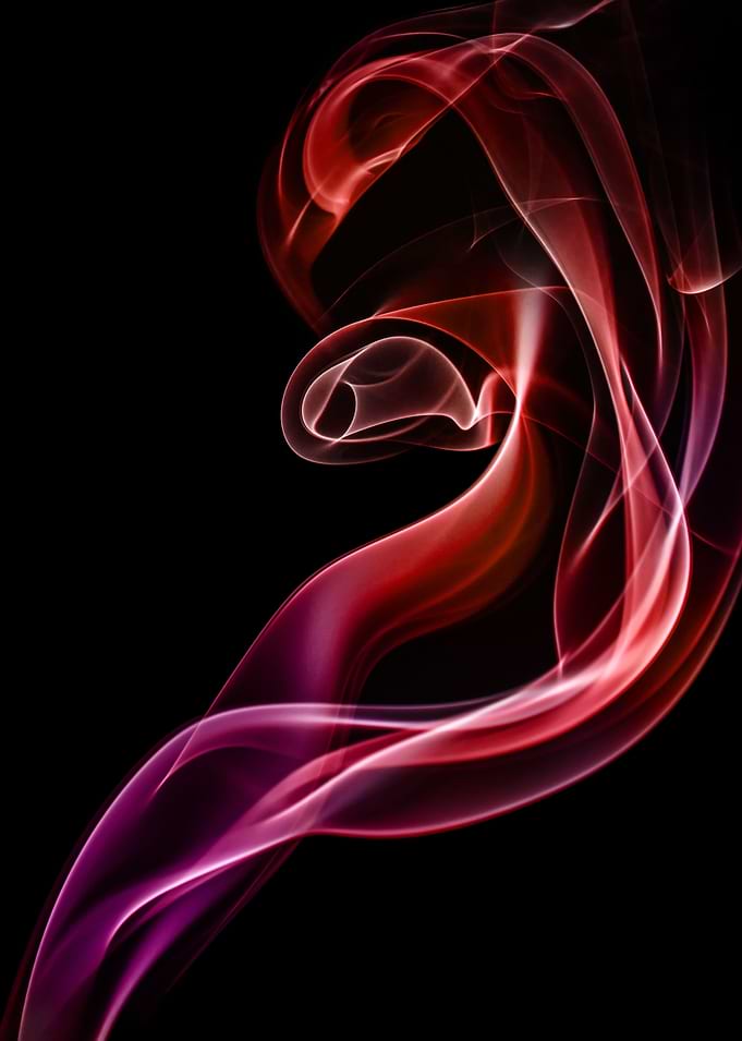 Red swirls of smoke