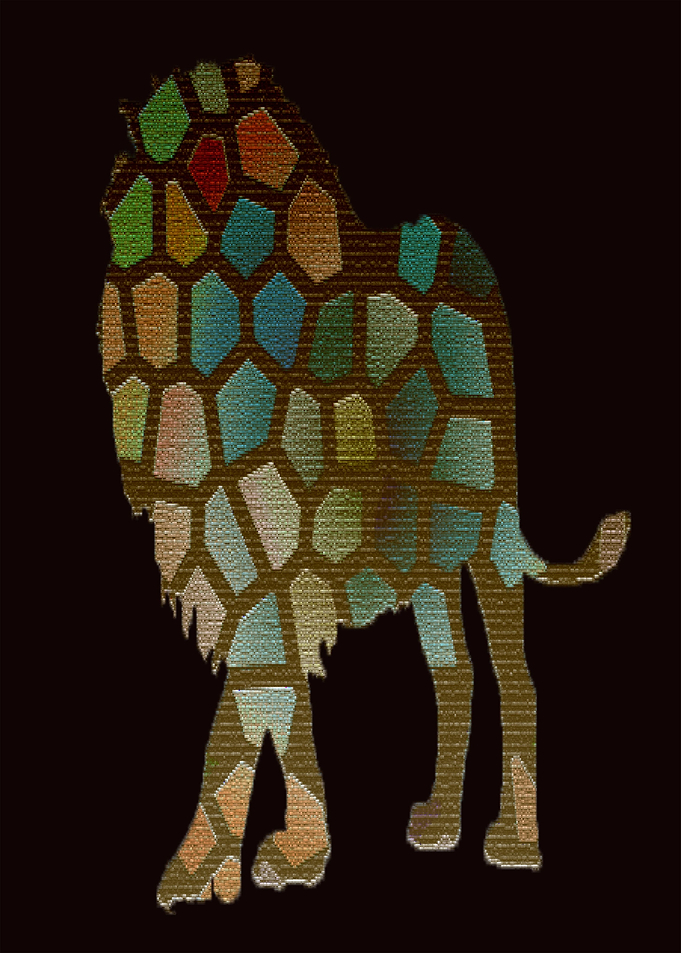 painting of lion