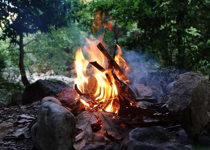 Flaming Camp Fire
