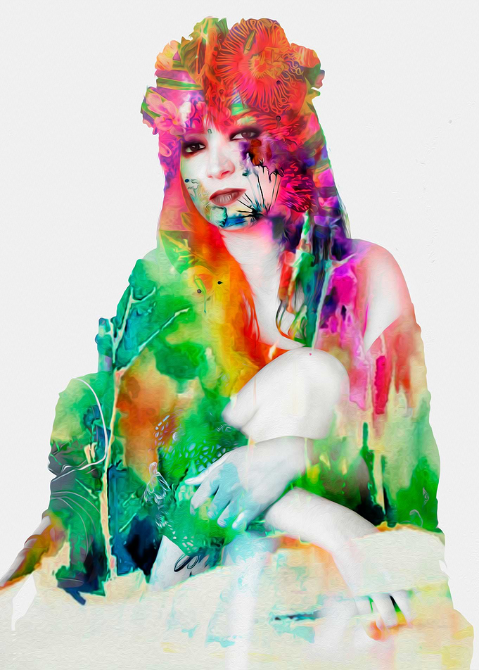 Gaia with light and colors