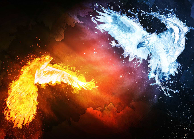 Fire vs Water Eagle