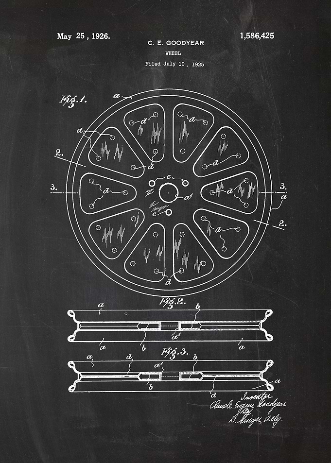1925 Wheel-Patent Drawing