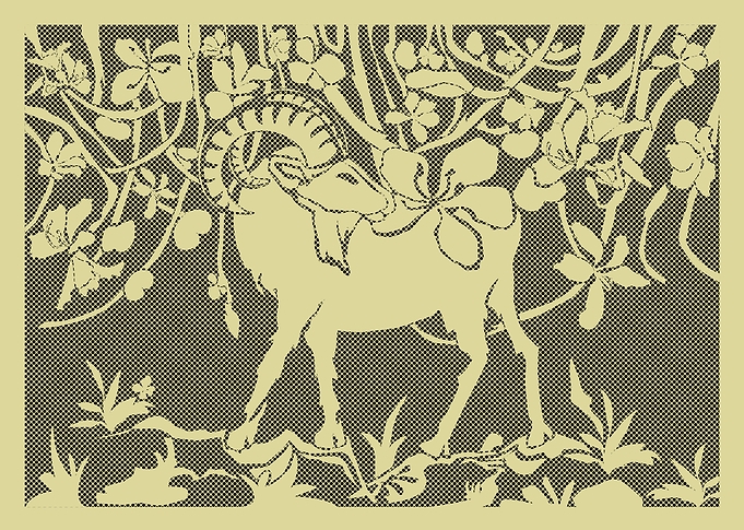 Goat flower graphic art