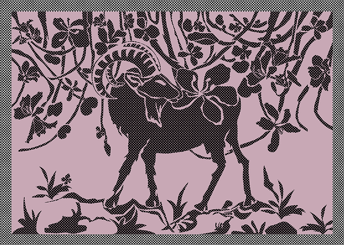 Goat flower graphic art