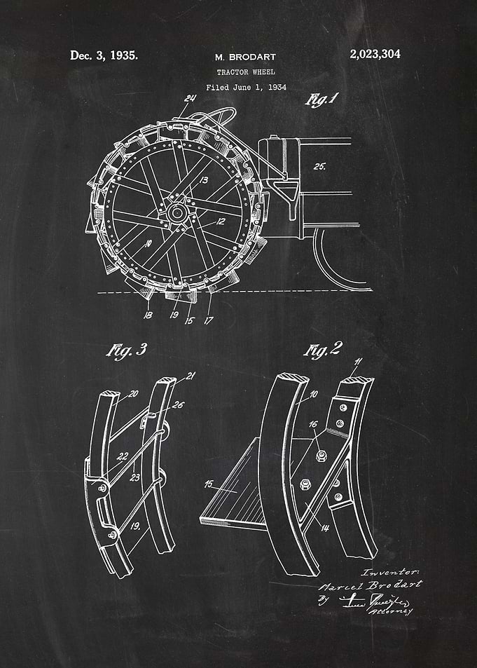 1925 Tractor Wheel-Patent