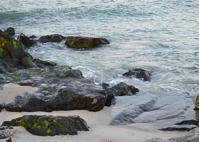 Waves Hitting Rocks