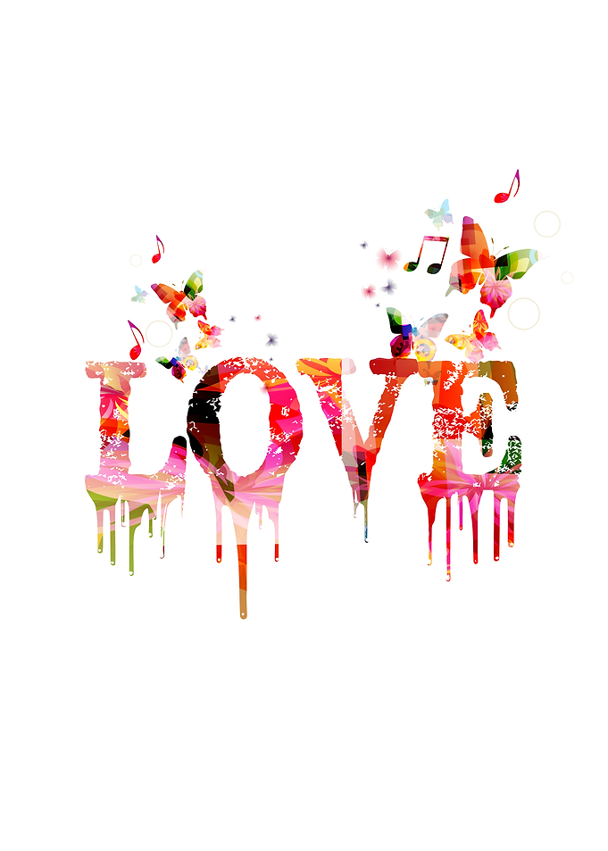 Love colorful inscription