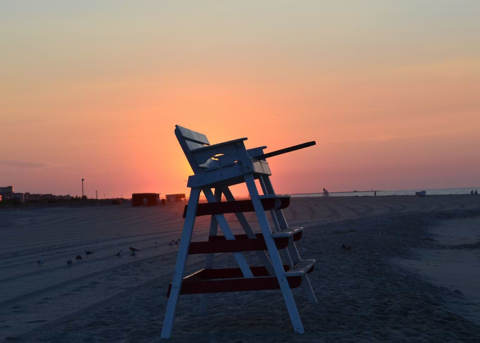 Lifeguard Stand at Sunrise
