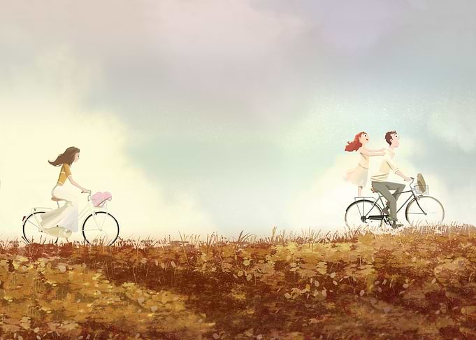 flying on bicycle