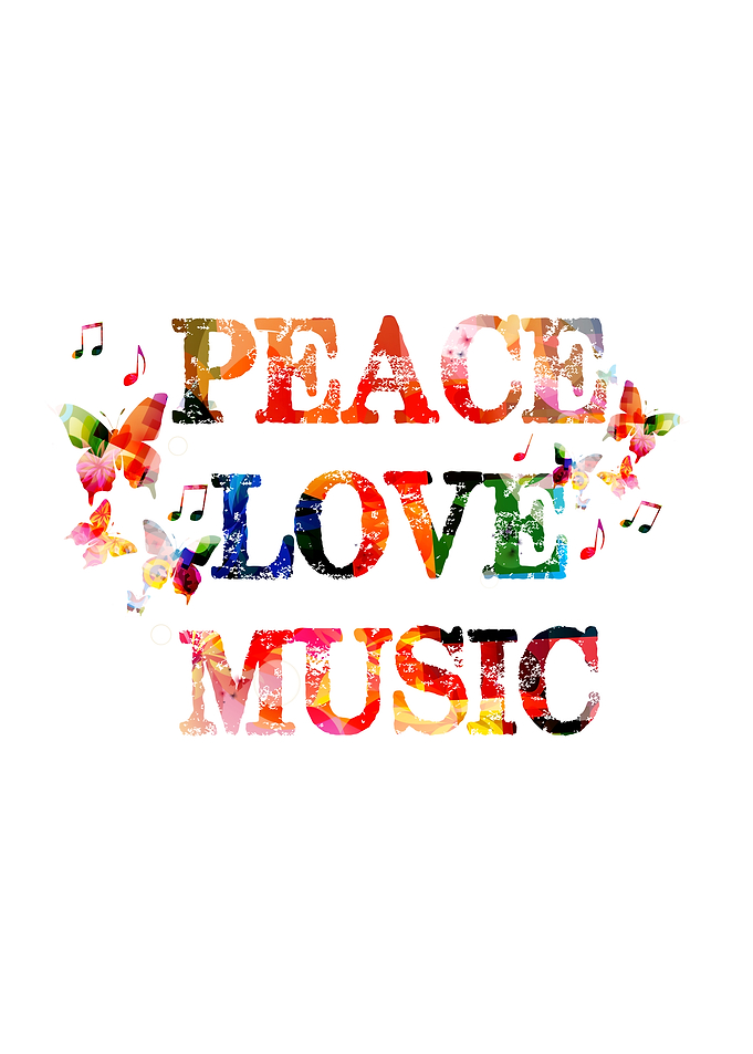 Peace love music phrase