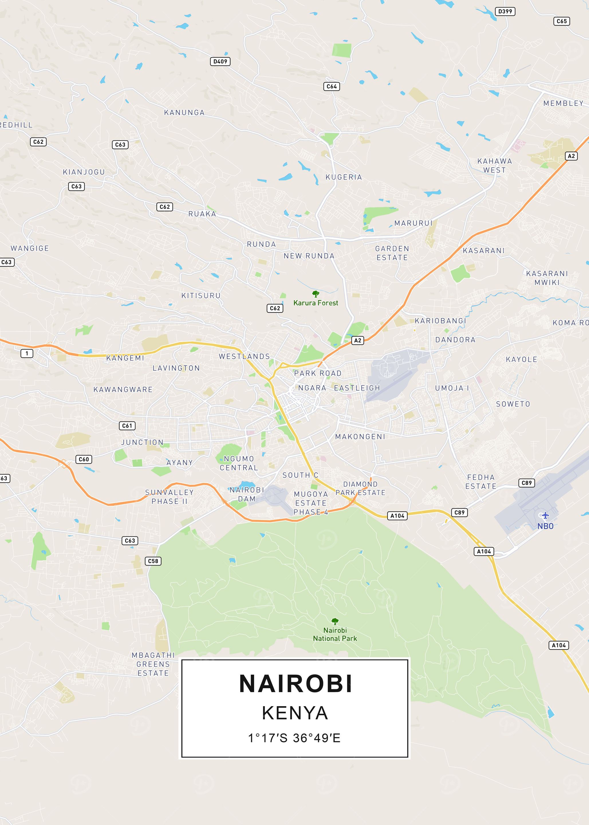 Nairobi map
