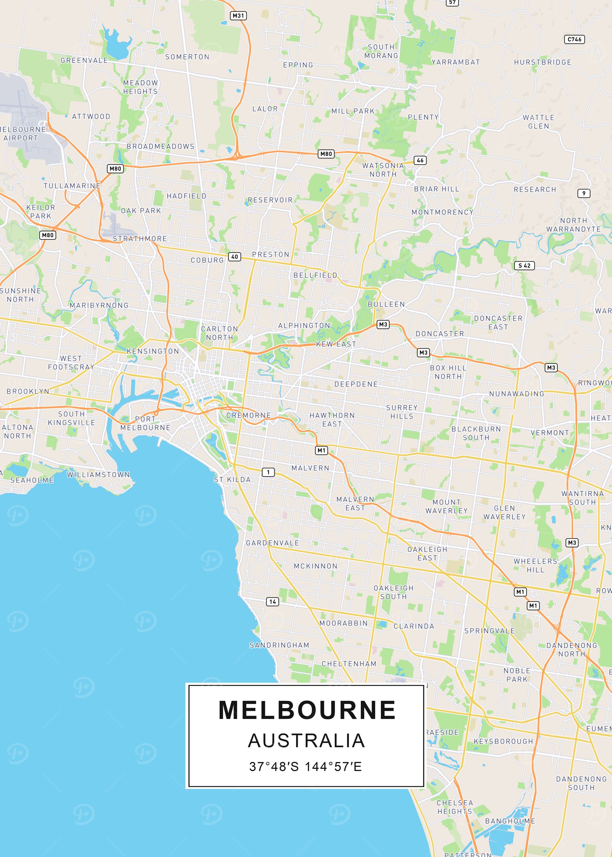 Melbourne map