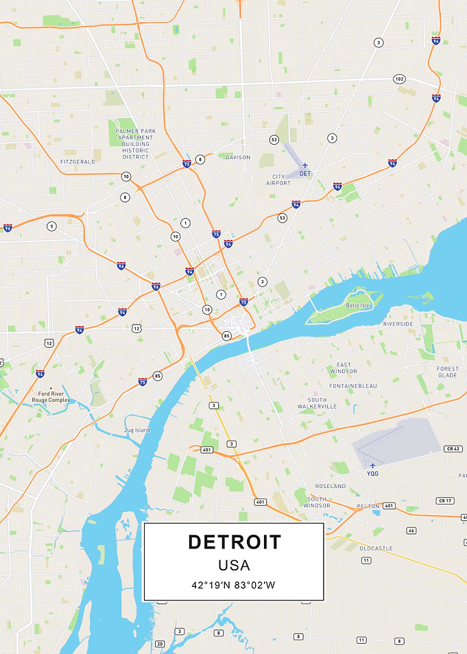 Detroit map