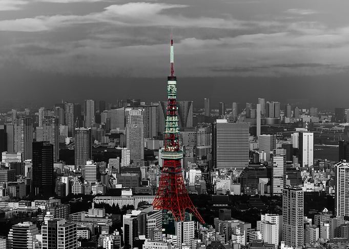 Tokyo tower BW