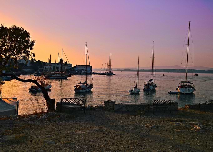 Sunset on boat