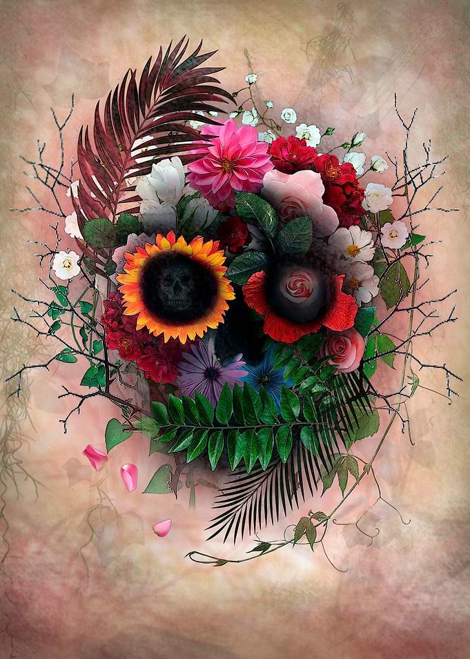 Skull from flowers