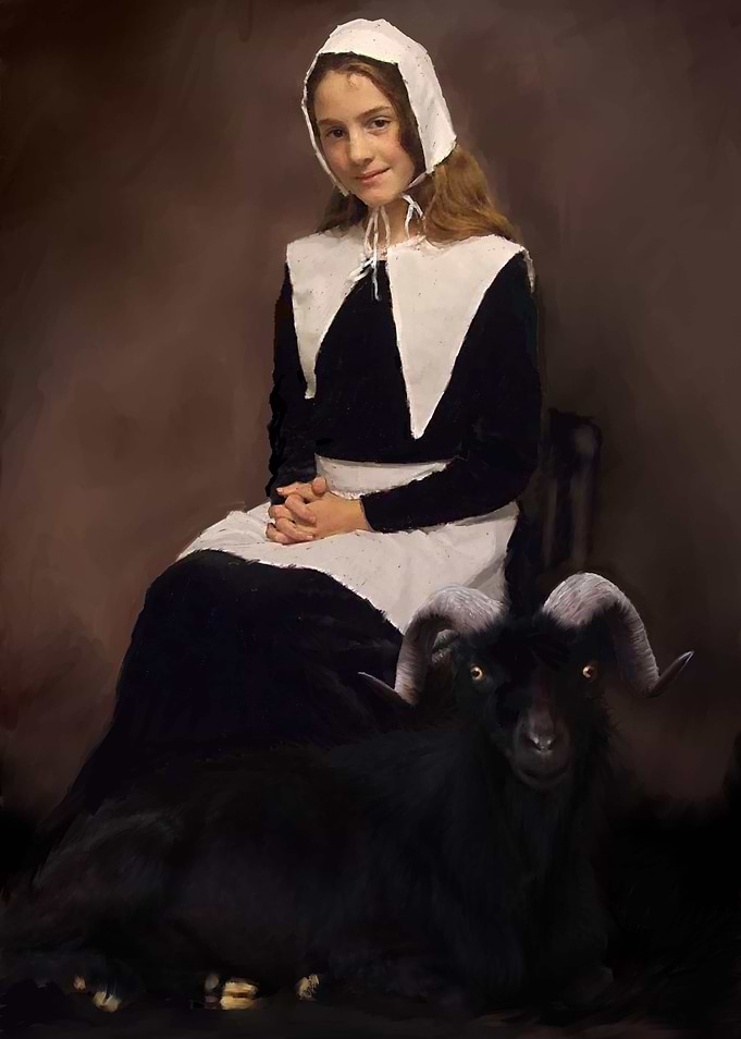 Young Girl and Ram