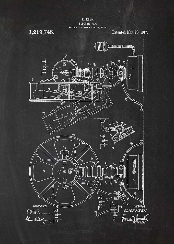 1915 Electric Fan-Patent