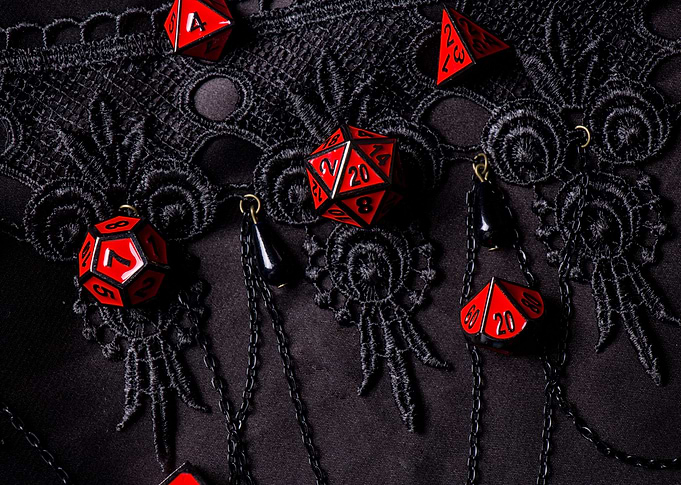 Red Dice on Black Lace