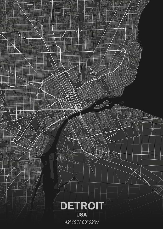 Detroit city map