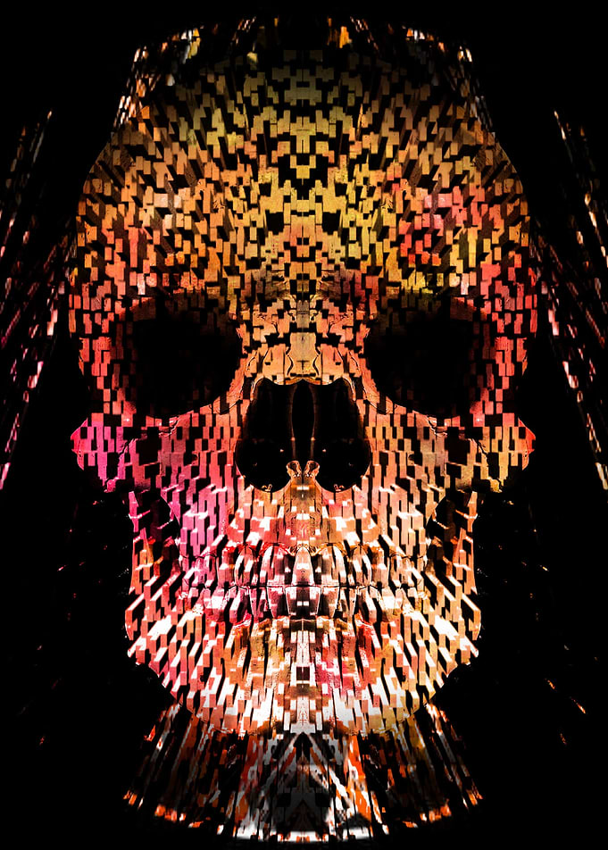 3D Skull Art Stone Blocks