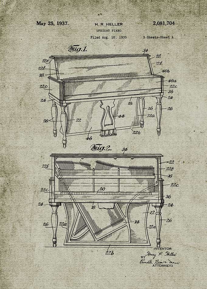 1935 Upright Piano-Patent