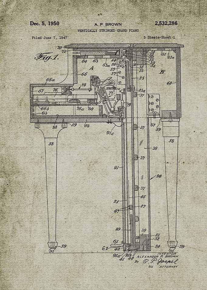 Vertically Stringed Piano
